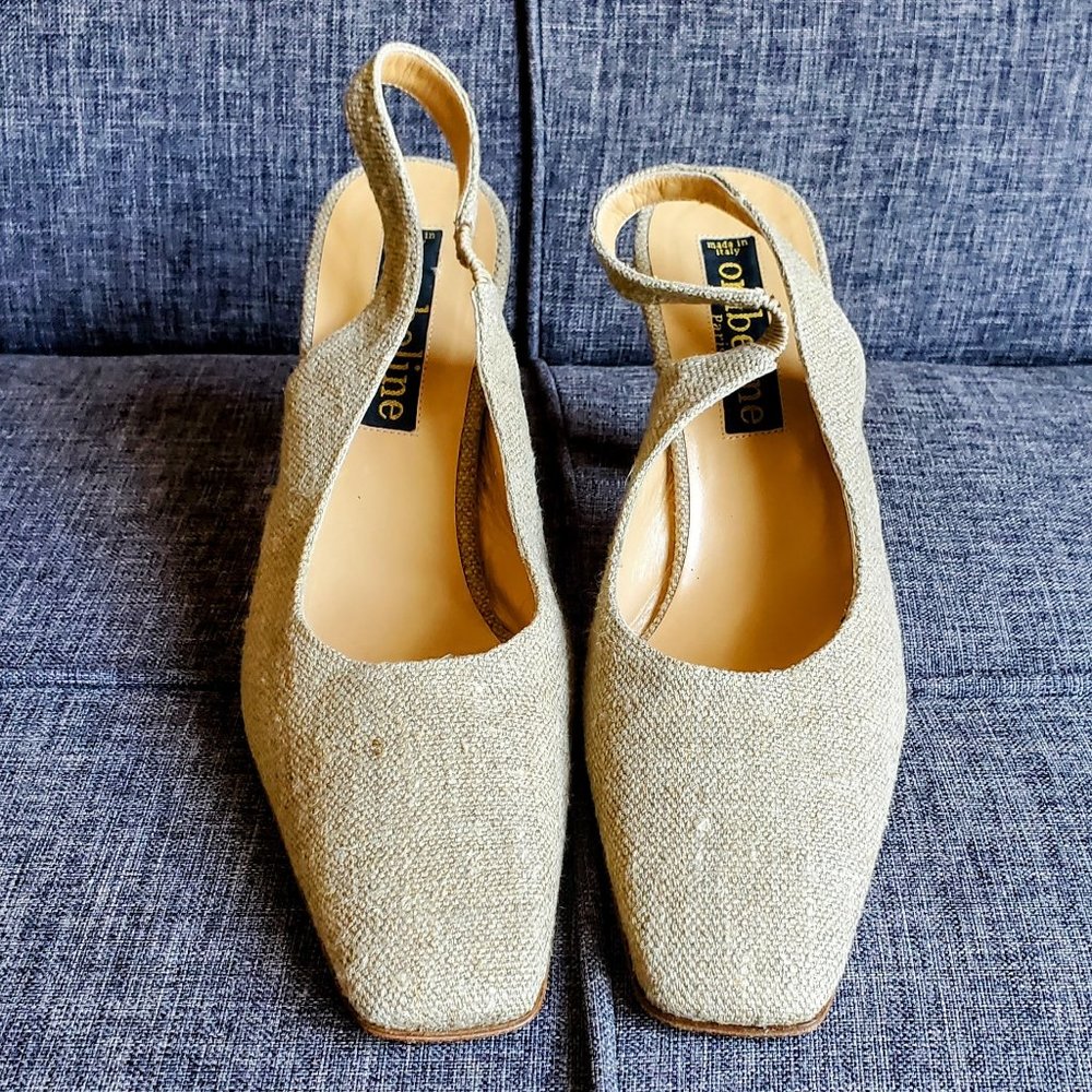 OMBELINE Linen Sling Back